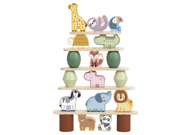 Woopie groen balancerend houten dieren spel