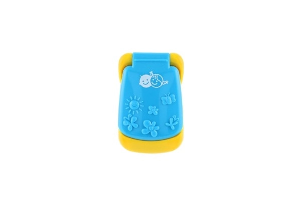 Mobiele telefoon plast 14cm op batterijen met geluid en licht op kaart 11x20x5,5cm 18m+