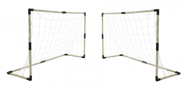 Set van twee voetbaldoelen met scorebord en accessoires