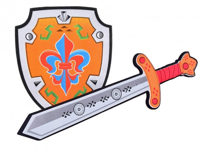Set voor ridder Schuim Schild Zwaard Schuim Embleem Lelie ZA5315