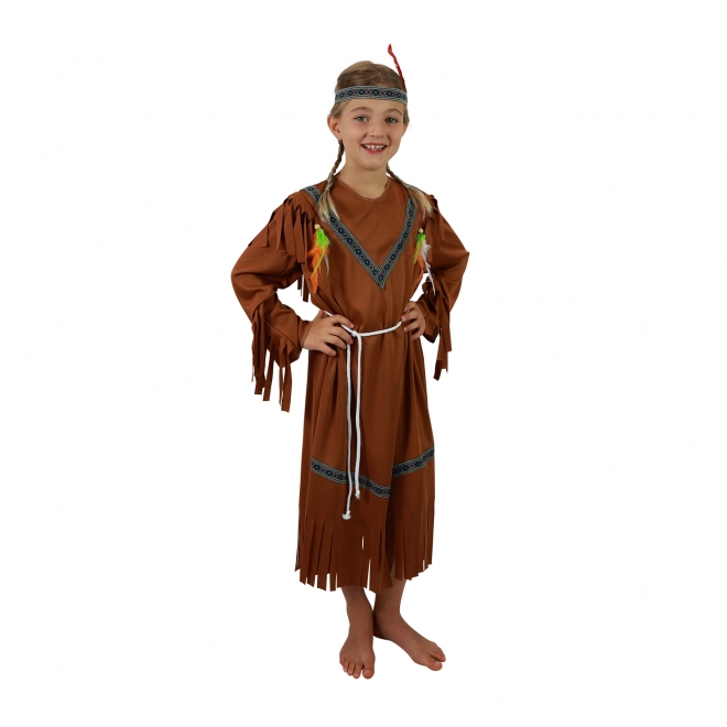 Kinder carnavalskostuum indiaans meisje met hoofdband, maat M