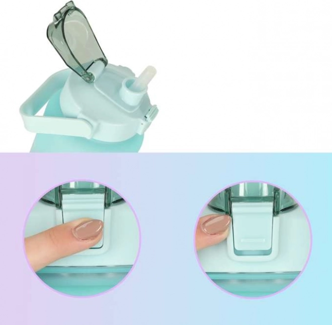 KIK Motivationele Waterfles 2l Turkoois-paars