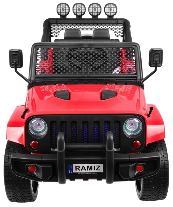 Rood elektrische kinderauto Raptor Drifter met 4x4 aandrijving