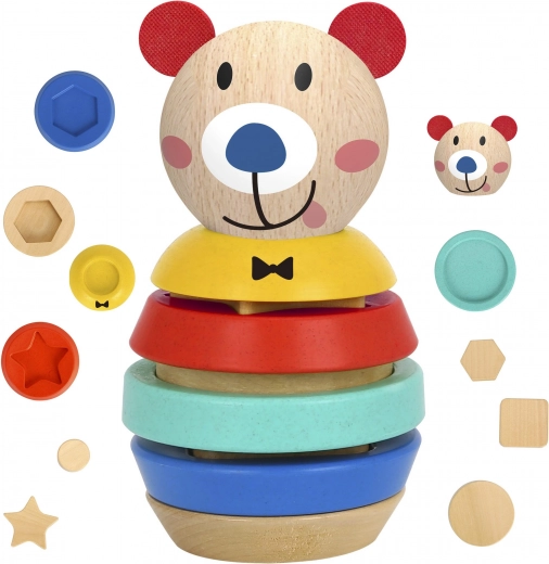 Houten stapeltoren beer 11 delen TOOKY TOY