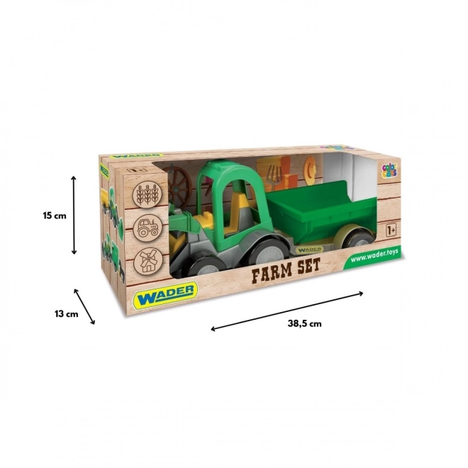 Tractor met lader en aanhanger Wader