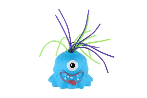 Monster met zuignap van plastic 7 cm op batterijen met geluid, licht 3 kleuren in doos 12 stuks in box