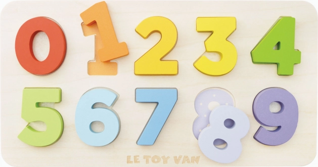 LE TOY VAN houten inlegpuzzel met cijfers van FSC-hout