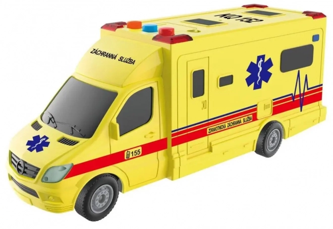 Ambulance met traagheidsmotor met licht- en geluidseffecten