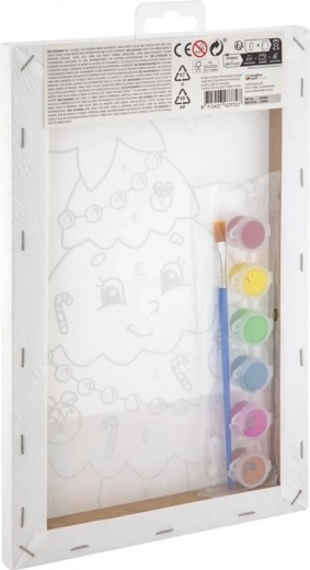 Grafix schilderen op nummer – kerstboom, canvas op frame 19,5 × 29,7 cm