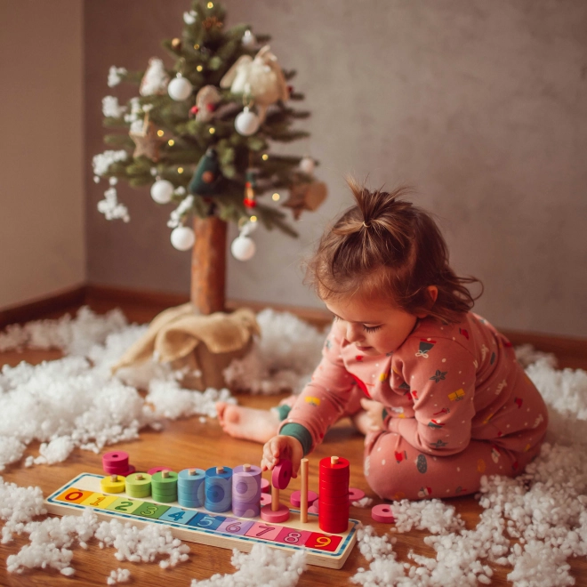 Woopie Green Montessori houten tel- en kleurpuzzel, 56 stuks