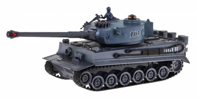 Op afstand bestuurbare 2 tanks T-34 vs. Tiger voor kinderen 3+ Schietende modellen 1:28 + Grote tankgevecht + Licht- en geluidseffecten