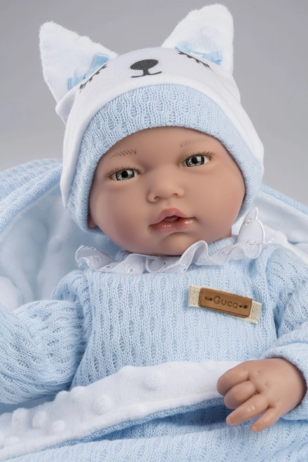 Guca 960 GAEL - realistische babypop met geluiden en zacht stoffen lichaam - 38 cm