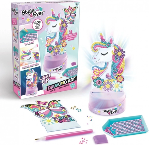 Style4Ever diamant schilderen – lichtgevende unicorn lamp