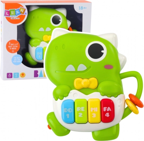 Mini-pianootje Dinozaur groen met lichten en geluiden