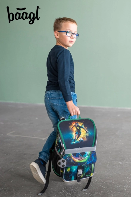 BAAGL schoolset Zippy voetbalspeler – schooltas, etui en gymsack