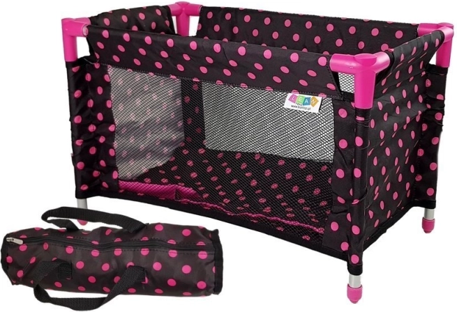 Poppenbedje Alice zwart‑roze