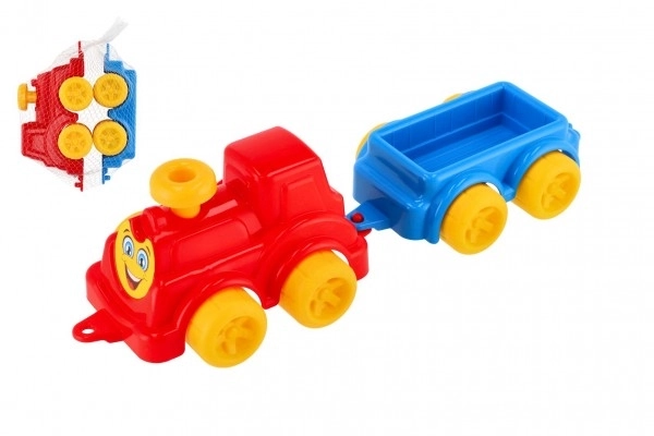 Kunststof treintje met afneembaar wagonnetje 41 cm