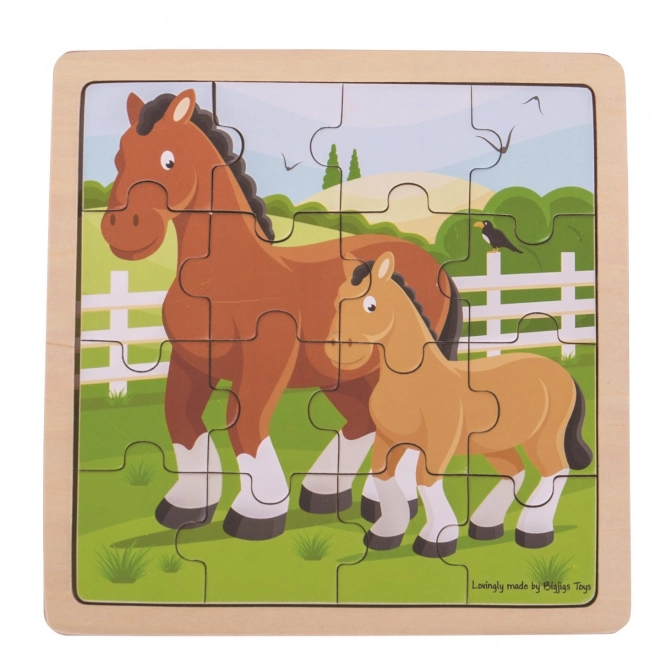 Bigjigs Toys puzzel - Paard met veulen