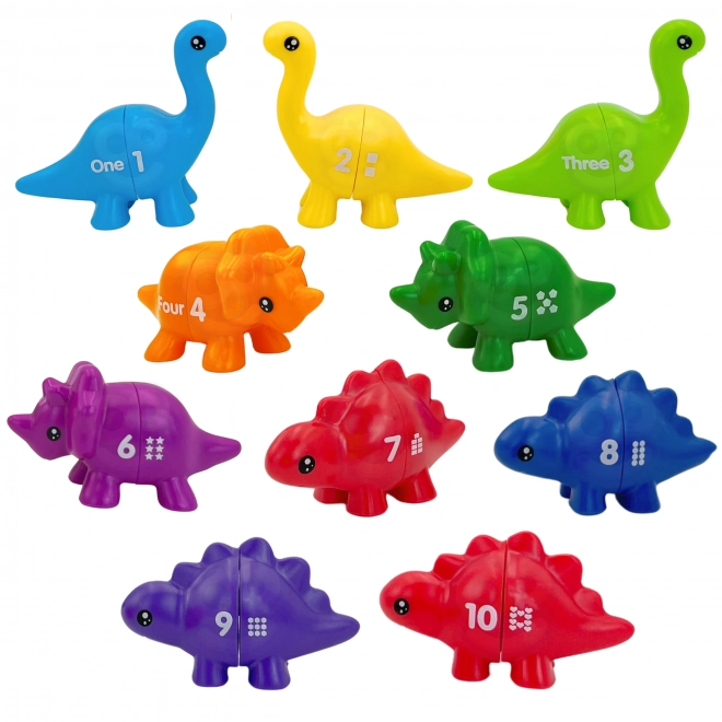 Montessori set dinosauriërs voor het leren van cijfers en kleuren
