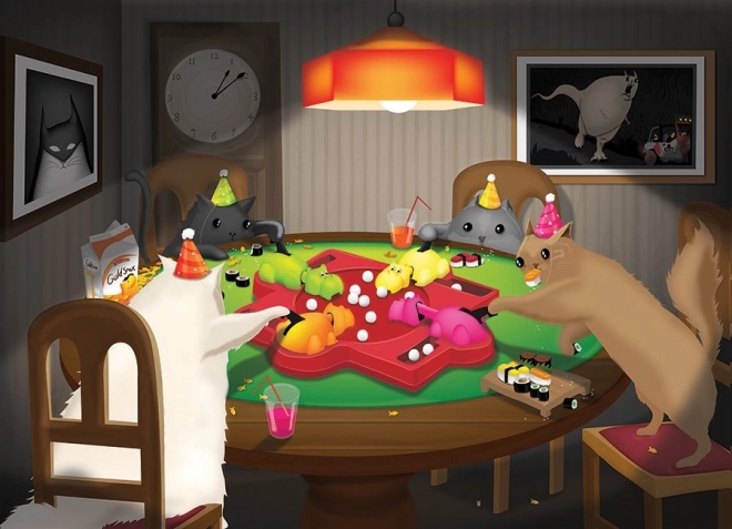 Puzzel Katten tijdens het Spel 1000 Stukken van COBBLE HILL