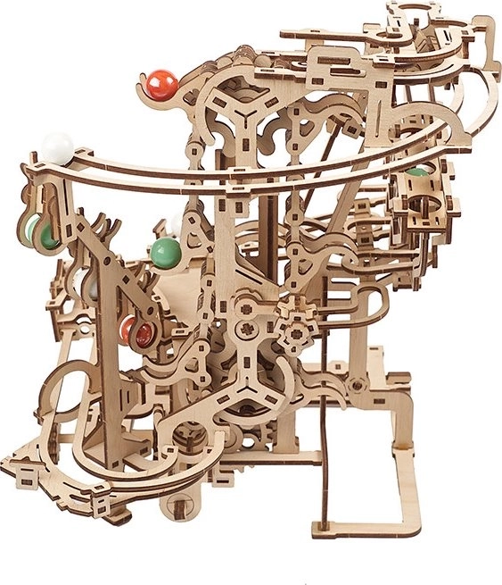 Ugears 3D houten mechanische puzzel Knikkerbaan Ketting