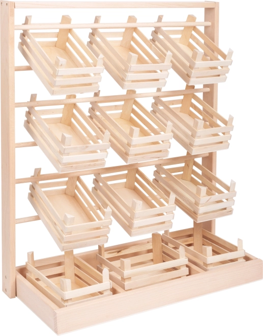 Houten verkoopstand met kratten small foot