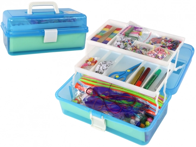 Blauwe uitbreidbare koffer Creatieve Kunstkit Doe Het Zelf