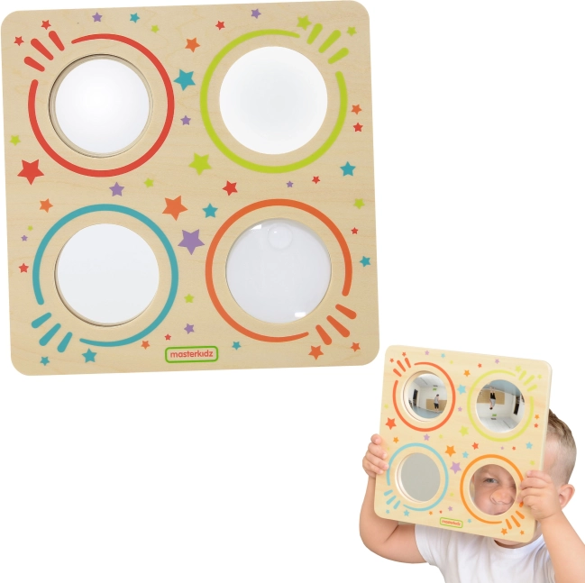 houten zintuiglijke plank met spiegels en lens MASTERKIDZ