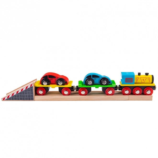 Bigjigs Rail Goederentrein met auto's en rails