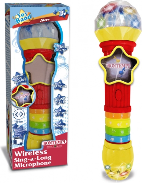 Draadloze microfoon met lichteffecten en melodieën
