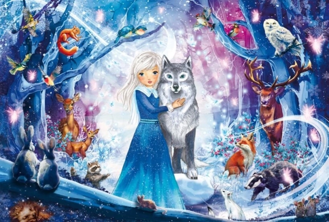 SCHMIDT puzzel prinses in het besneeuwde bos 100 stukjes