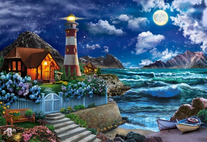 Puzzel 1000 stukjes Nacht van de Zeeman, Vuurtoren