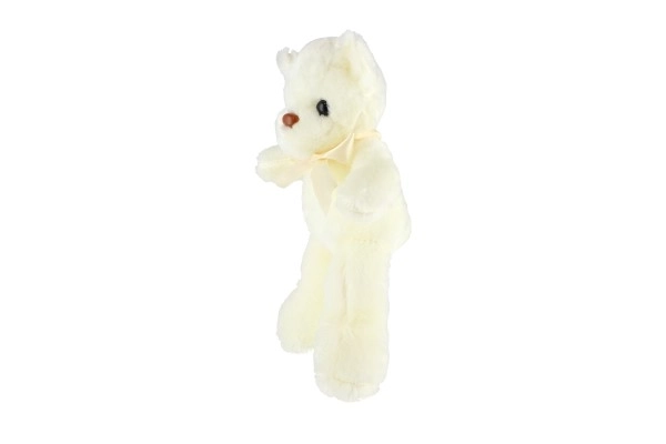 Beer/Beertje met strik pluche 30cm wit