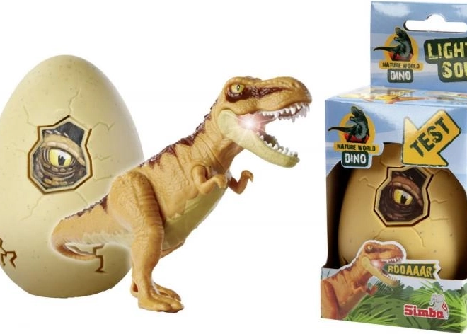 Lichtgevende dinosaurusfiguur in ei