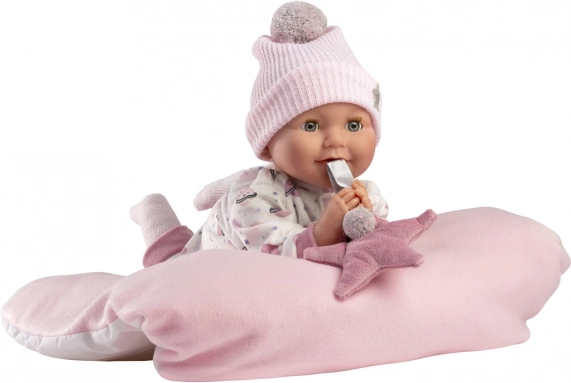 Knipperende realistische babypop Llorens met geluiden 42 cm