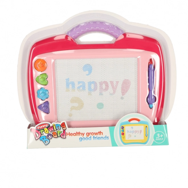 Groot magnetisch tekentableau voor kinderen met stempels - roze XL