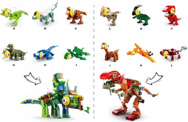 Sluban dinosaurus-ei – mini bouwset dinosaurus (1 stuk)