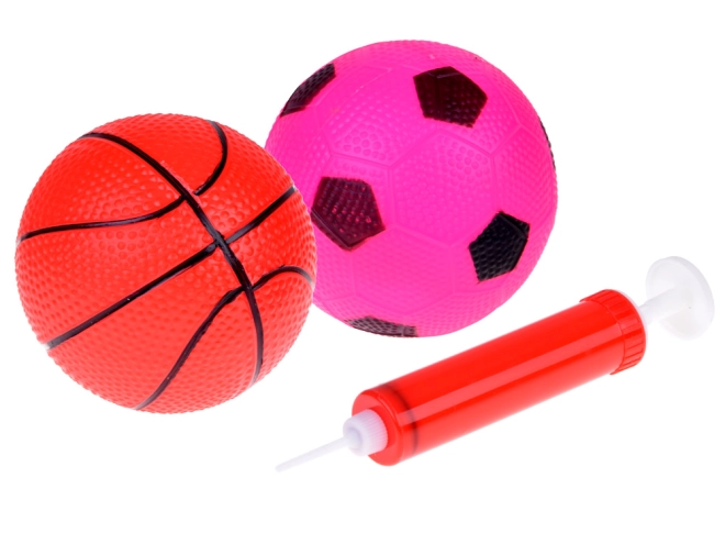 Opblaasbare ballen en gekleurde shuttle voor afwisselende spellen