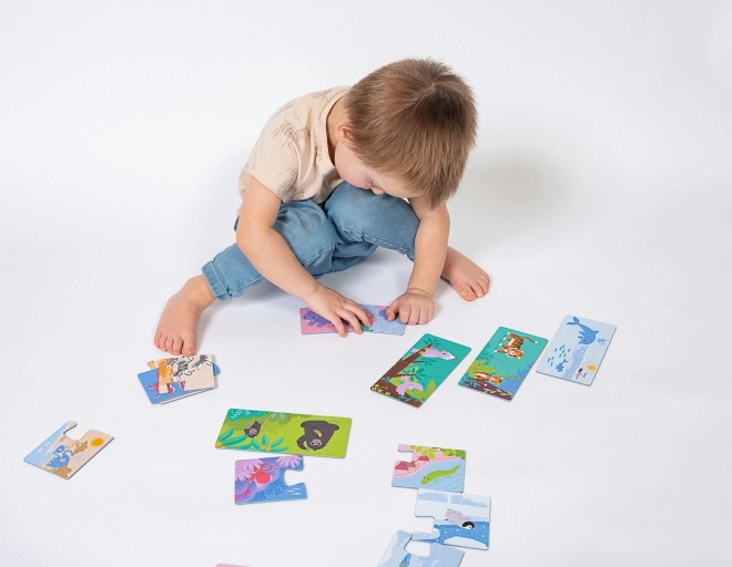KukiKuk 80036 Veeeelike puzzel duo Waar wonen de dieren