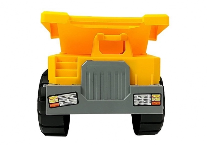 Grote vrachtwagenspeelgoed met aanhanger en bulldozer 49 cm