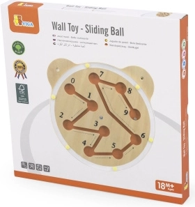 Viga houten wandlabyrint met knikker – beertje, Montessori, FSC