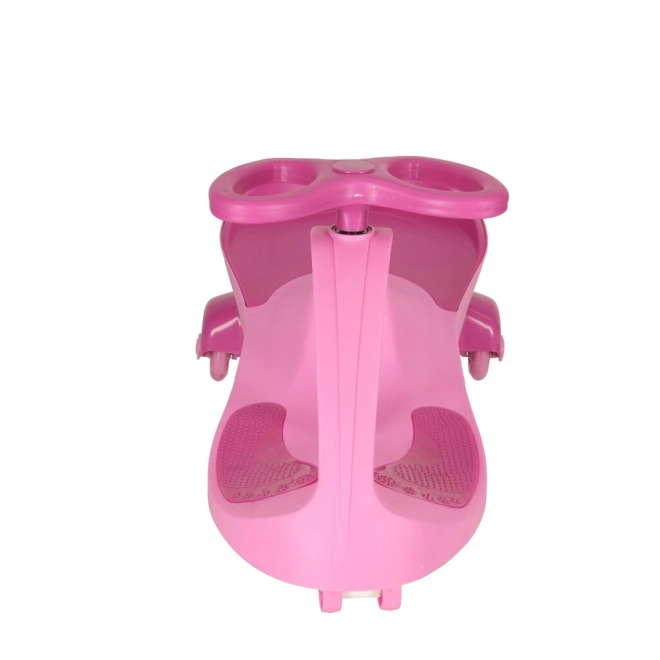 Roze kinderloopfiets met verlichte LED-wielen