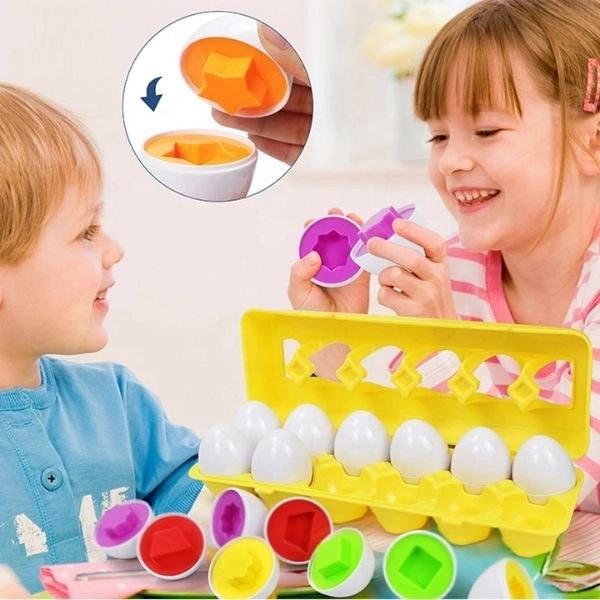 Montessori stapelbare eieren WOOPIE - Combineer vormen en kleuren