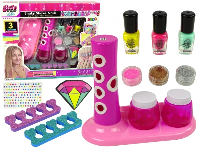Nagellak Set met Glitter Dispenser Nagellak Stickers