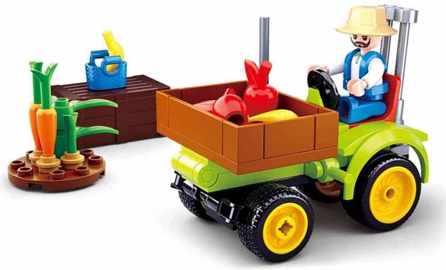 Bouwset Sluban Stadsdorp Boerderij Tractor voor Fruit