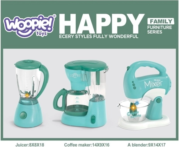 WOOPIE Set huishoudelijke apparaten voor kinderen 3-in-1 Mixer Blender Keukenmachine