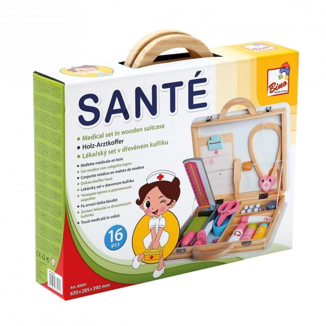 Bino Medische set in houten koffer