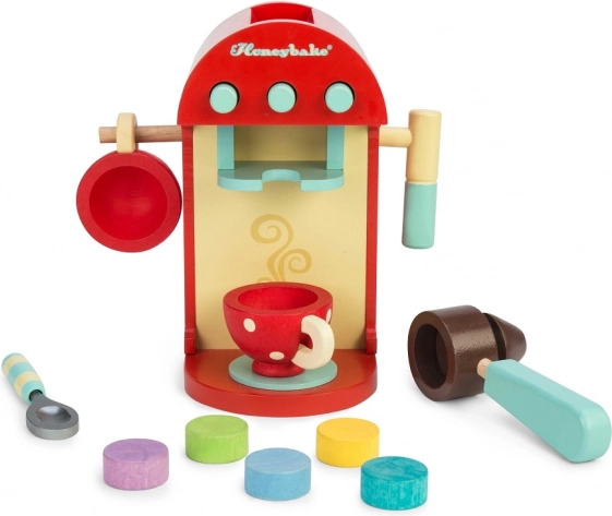 Realistisch baristaspel met capsules en hendel