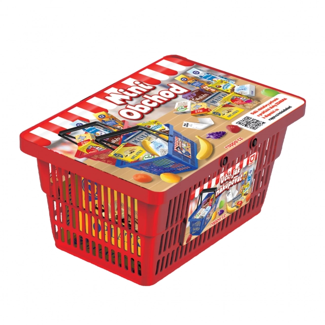Mini winkelmandje met accessoires en leren