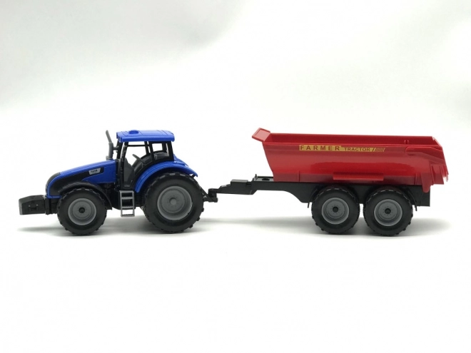 Tractor met aanhanger met vliegwiel aandrijving